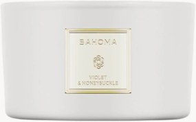 Vela perfumada artesanal com três pavios Violet & Honeysuckle (pêssego, madressilva, almíscar)