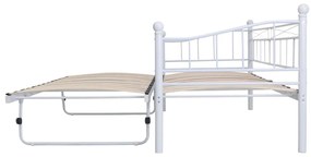 Estrutura de cama em aço 180x200/90x200 cm branco