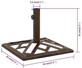 Base para guarda-sol ferro fundido 44x44x31 cm bronze