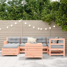 7 pcs conjunto sofás jardim madeira abeto-de-douglas
