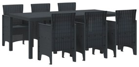 vidaXL Conjunto de Jantar para Jardim 7 pcs Antracite Polipropileno