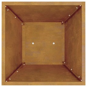 Vasos de pilar de jardim da , 2 peças com tigela de 35x35x73 cm em aço