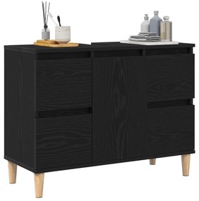 Gabinete de Pia vidaXL Preto Carvalho 80x33x60 cm Madeira de Engenhari