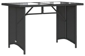 6 pcs conjunto sofás de jardim c/ almofadões vime PE preto