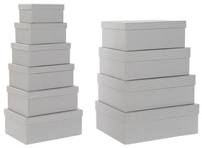 Conjunto de Caixas de Organização Empilháveis Dkd Home Decor Cinzento Branco Quadrado Cartão (43,5 X 33,5 X 15,5 cm)