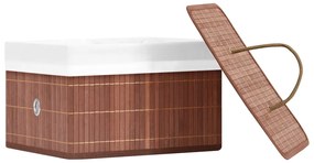 Caixas de arrumação 4 pcs bambu castanho