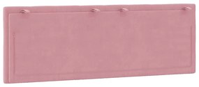 Almofadão de cabeceira 140 cm veludo rosa