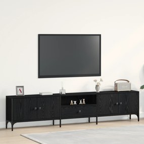 Armário para TV vidaXL com Gaveta Preto Carvalho 200x25x44 cm Madeira