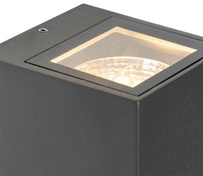 Aplique de parede cinzento 2 luzes IP44 com sensor crepuscular - Baleno