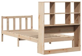 Cama com estante sem colchão 100x200 cm pinho maciço