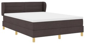 Cama Box Spring com Colchão vidaXL Castanho Escuro 140x190 cm Tecido