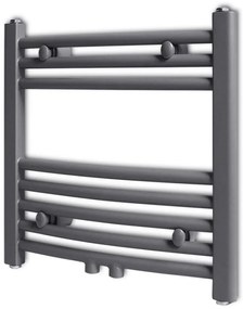 Aquecedor toalhas casa de banho curvo 480 x 480 mm cinzento