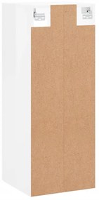 Armário de parede 34,5x34x90 cm branco brilhante