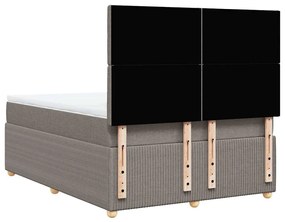 Cama com molas/colchão 140x200 cm tecido castanho-acinzentado