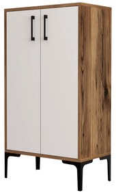 Sapateira Prag – Nogueira e Branco – 60 cm x 111 cm x 35 cm