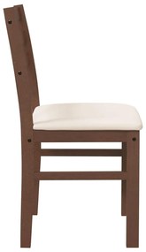 Cadeiras de jantar com almofadões 2 pcs madeira maciça castanho