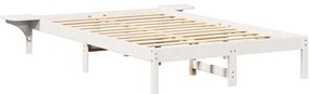 Estrutura de cama com mesas de cabeceira Branco 140 x 190 cm