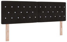 Cama Box Spring vidaXL com Colchão Preto 140x200 cm Veludo