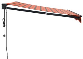 Toldo retrátil automático 3,5x2,5 m laranja e castanho