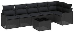 Conjunto de 7 Peças de Sofá de Jardim com Almofadas Rattan Bege