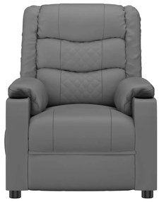Poltrona de massagens elétrica couro artificial cinzento