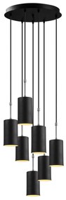 Candeeiro Suspenso Kem – Preto e Níquel – Diâmetro 43 cm, Altura 120 c