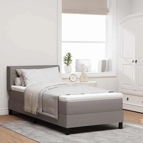 vidaXL Cama Box com Colchão Taupe, 100x200 cm, Tecido