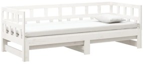 Sofá-cama de puxar 2x(90x200) cm pinho maciço branco