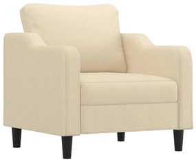 4 pcs conjunto de sofás com almofadas tecido cor creme