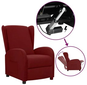 vidaXL Poltrona elevatória tecido vermelho tinto