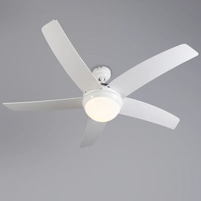 Ventilador de teto branco com impressão de madeira 132cm com controle remoto - Cool