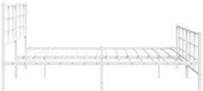 Estrutura de cama com cabeceira e pés 183x213 cm metal branco