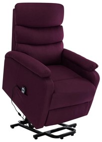 vidaXL Poltrona elevatória de massagens tecido roxo