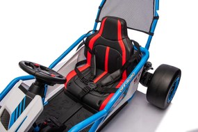 Kart elétrico para Crianças 24 V TORNADO Gokart Função Drift, Rodas espuma plástica EVA, assento couro ecológico Azul
