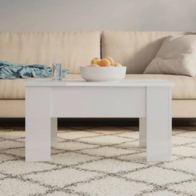 vidaXL Mesa centro 79x49x41 cm madeira processada branco brilhante