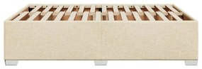 Estrutura de cama sem colchão 140x190 cm tecido cor creme