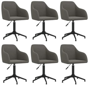 vidaXL Cadeiras de jantar giratórias 6 pcs veludo cinzento-escuro