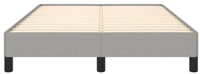 Estrutura de cama sem colchão 120x200 cm tecido cinzento-claro