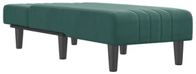 Chaise longue veludo verde-escuro