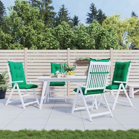 vidaXL Almofadões para cadeiras altas de jardim 4 pcs tecido verde