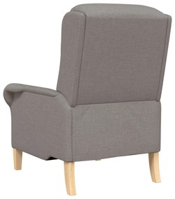 Poltrona Moderna Taupe Tecido de Poliéster com Pernas de Madeira