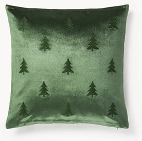 Capa de almofada em veludo com bordado de árvore de Natal Isadora