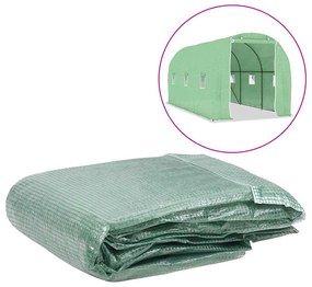 vidaXL Cobertura de substituição p/ estufas 9 m² 200x450x200 cm verde