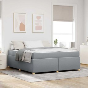 vidaXL Estrutura de cama com colchão Cinzento-claro 180 x 200 cm
