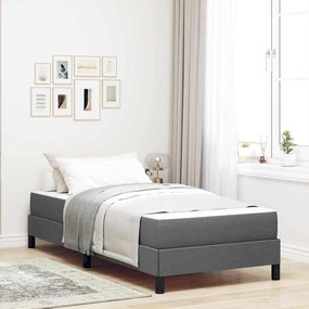 vidaXL Cama Box com colchão Cinza Escuro 90 x 200 cm tecido