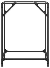 Mesa consola c/ tampo em vidro transparente 60x35x81 cm aço