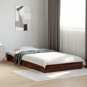 Estrutura cama s/ colchão derivados madeira carvalho castanho