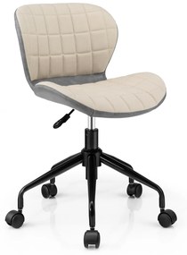 Cadeira de escritório ajustável em altura Cadeira de secretária giratória em PU Cadeira de computador em pele sintética para estudos Cadeira de escrit