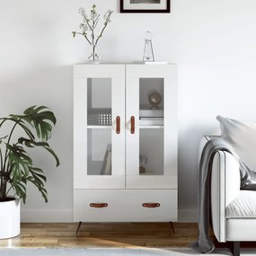 vidaXL Aparador alto 69,5x31x115 cm derivados madeira branco brilhante