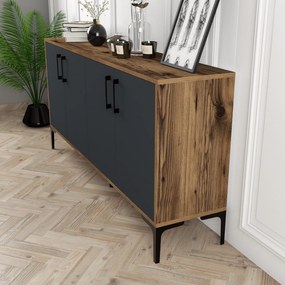 Console Kiev160 – Nogueira e Antracite – 160 cm